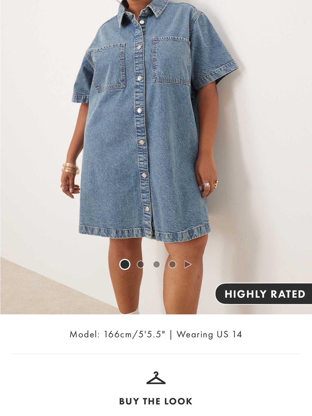 ASOS Curve Denim Shirt Mini Dress - Light Blue size 22